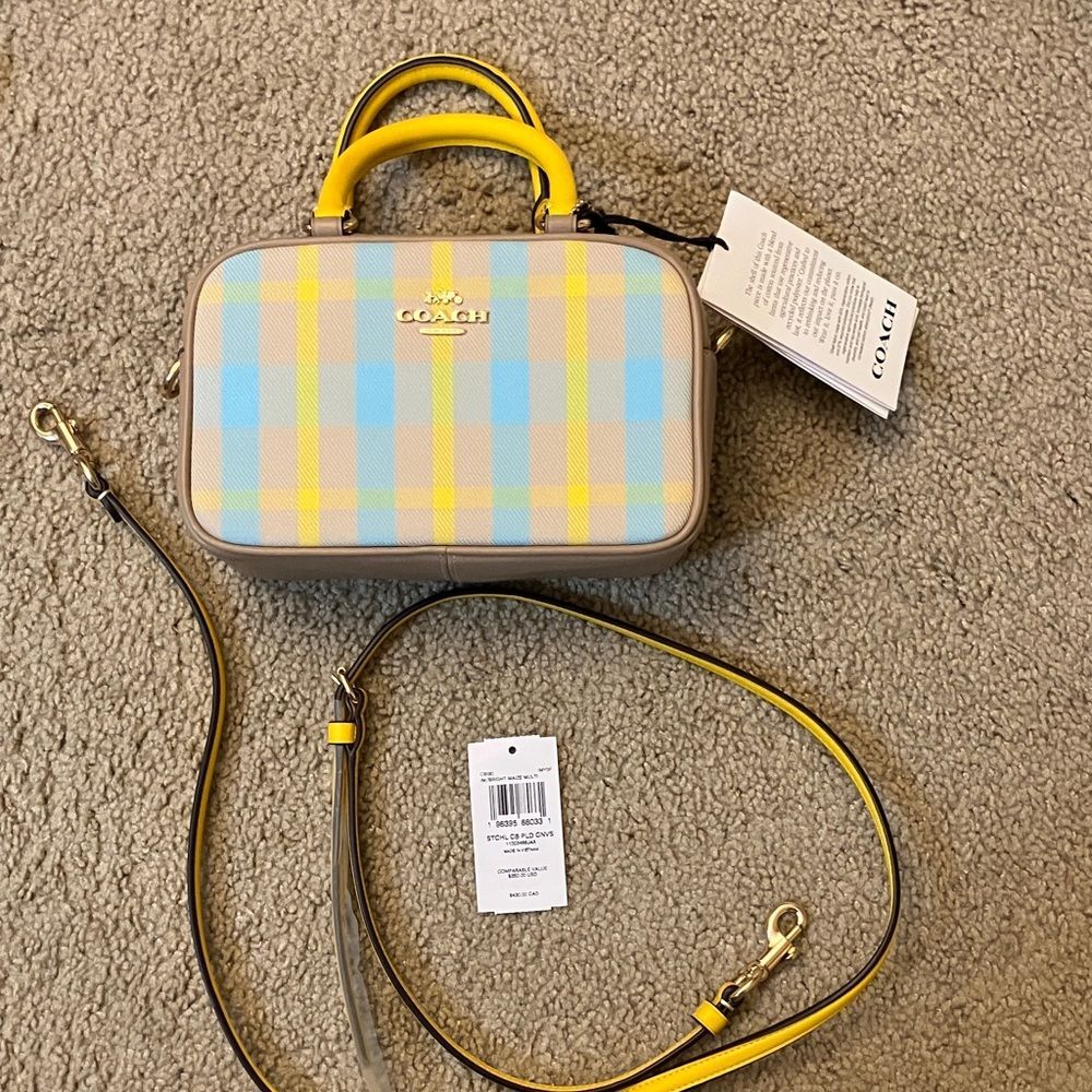 NWT Satchel Crossbody Bag With Plaid Print